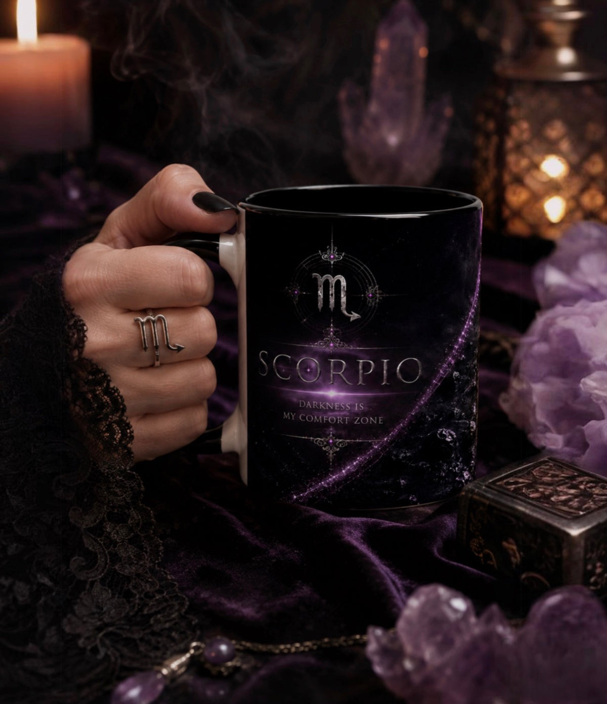 Scorpio Zodiac Mug – Dark Elegant  Ceramic  Coffee mug for Scorpios