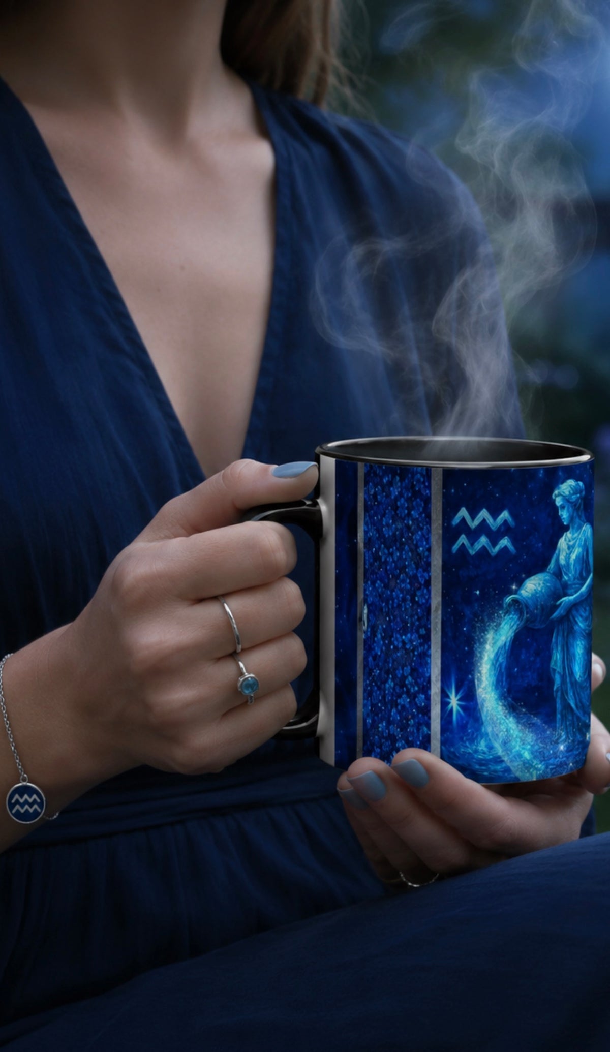 Celestial Aquarius zodiac sign 11oz Ceramic Mug for Strong Aquarian Girls