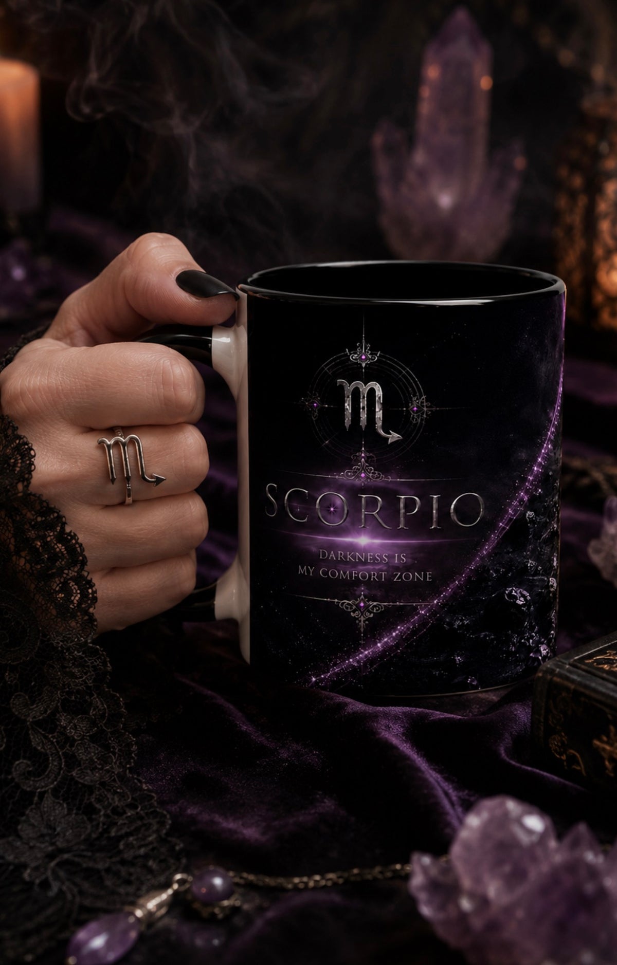 Scorpio Zodiac Mug – Dark Elegant  Ceramic  Coffee mug for Scorpios