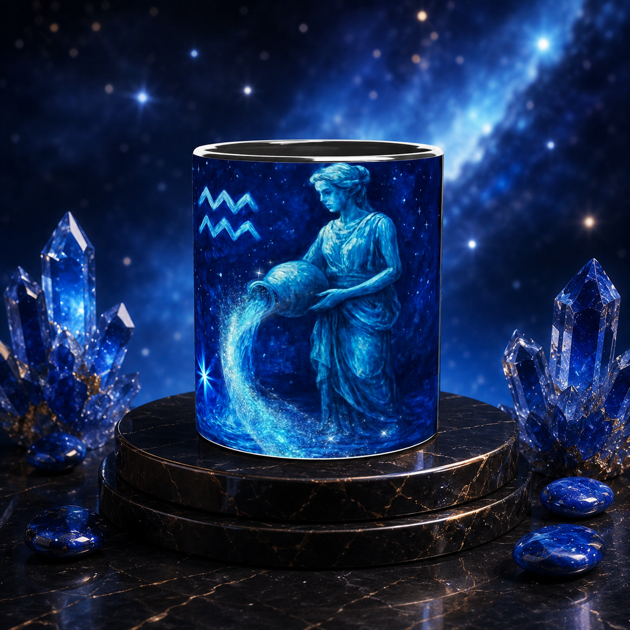 Celestial Aquarius zodiac sign 11oz Ceramic Mug for Strong Aquarian Girls