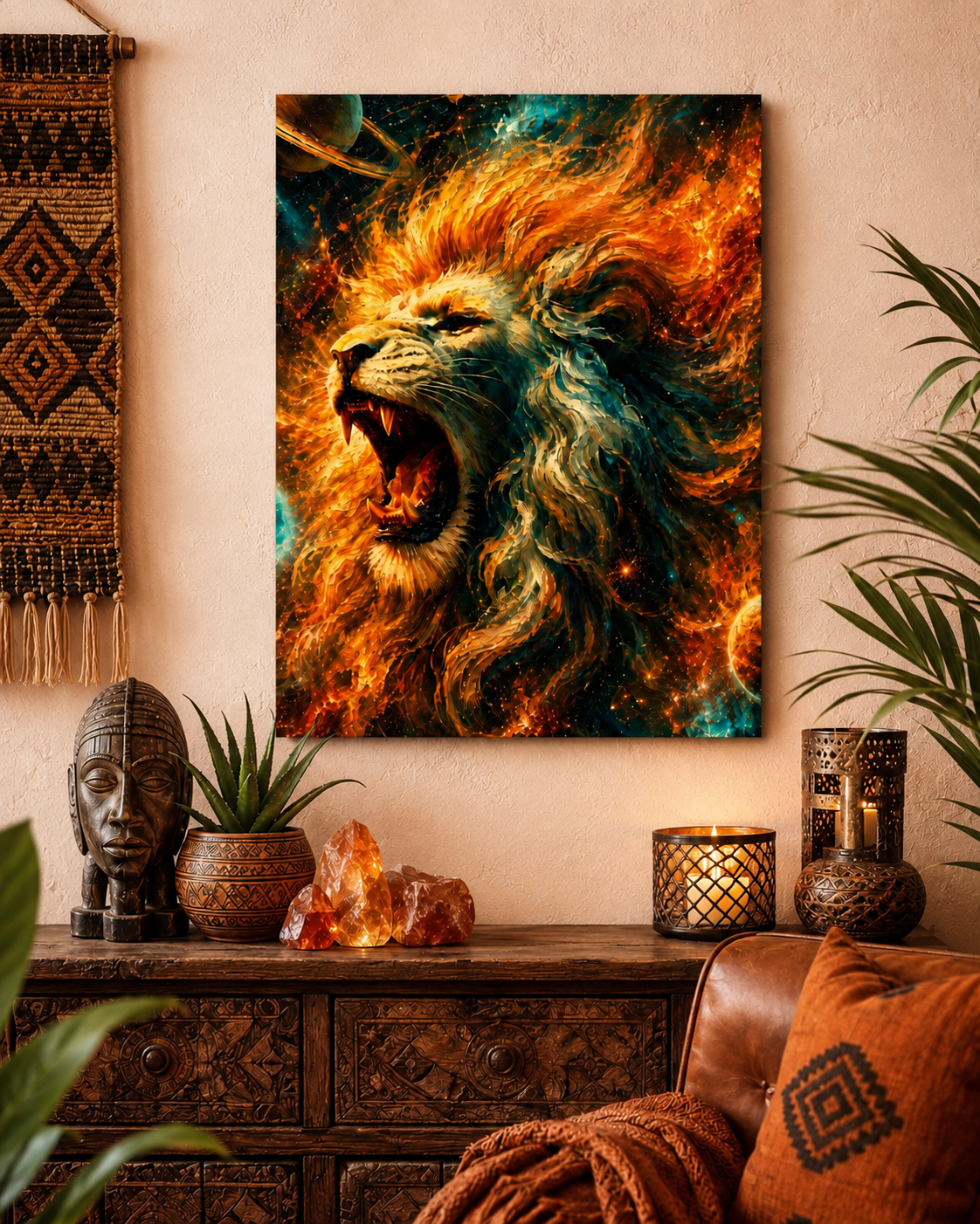 Zodiac Sign Fiery Leo Fine Art Poster - Vibrant Giclée Print