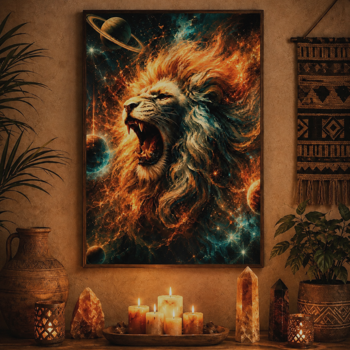 Zodiac Sign Fiery Leo Fine Art Poster - Vibrant Giclée Print
