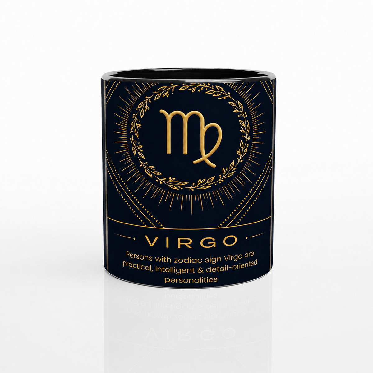 Virgo Zodiac 11oz Ceramic Mug – Black Glossy Finish