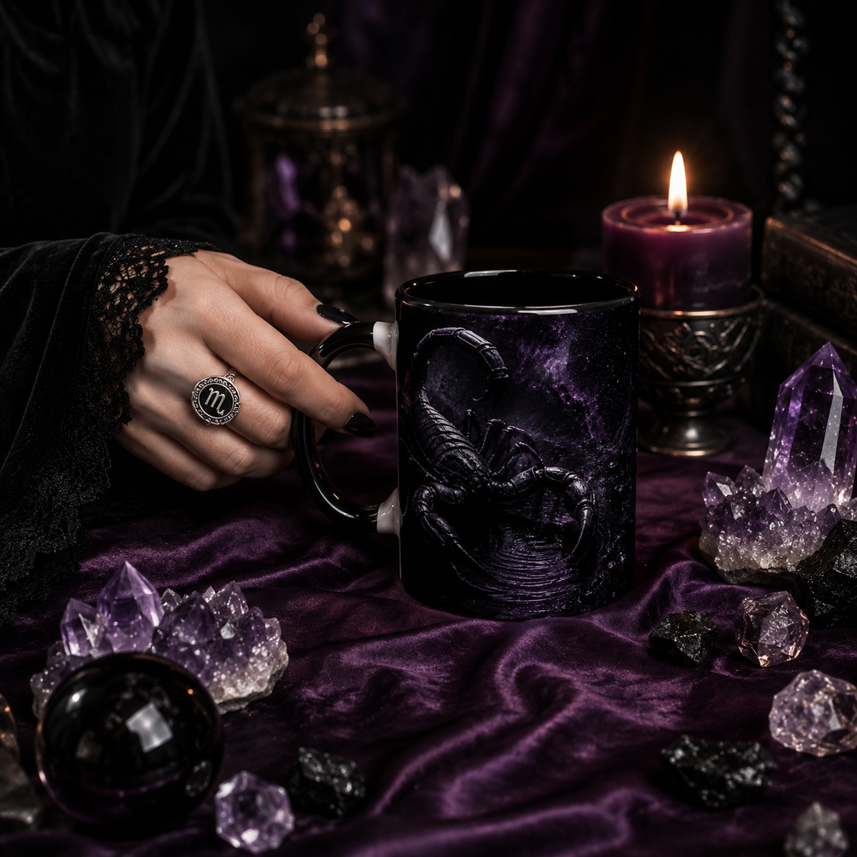 Scorpio Zodiac Mug – Dark Elegant  Ceramic  Coffee mug for Scorpios
