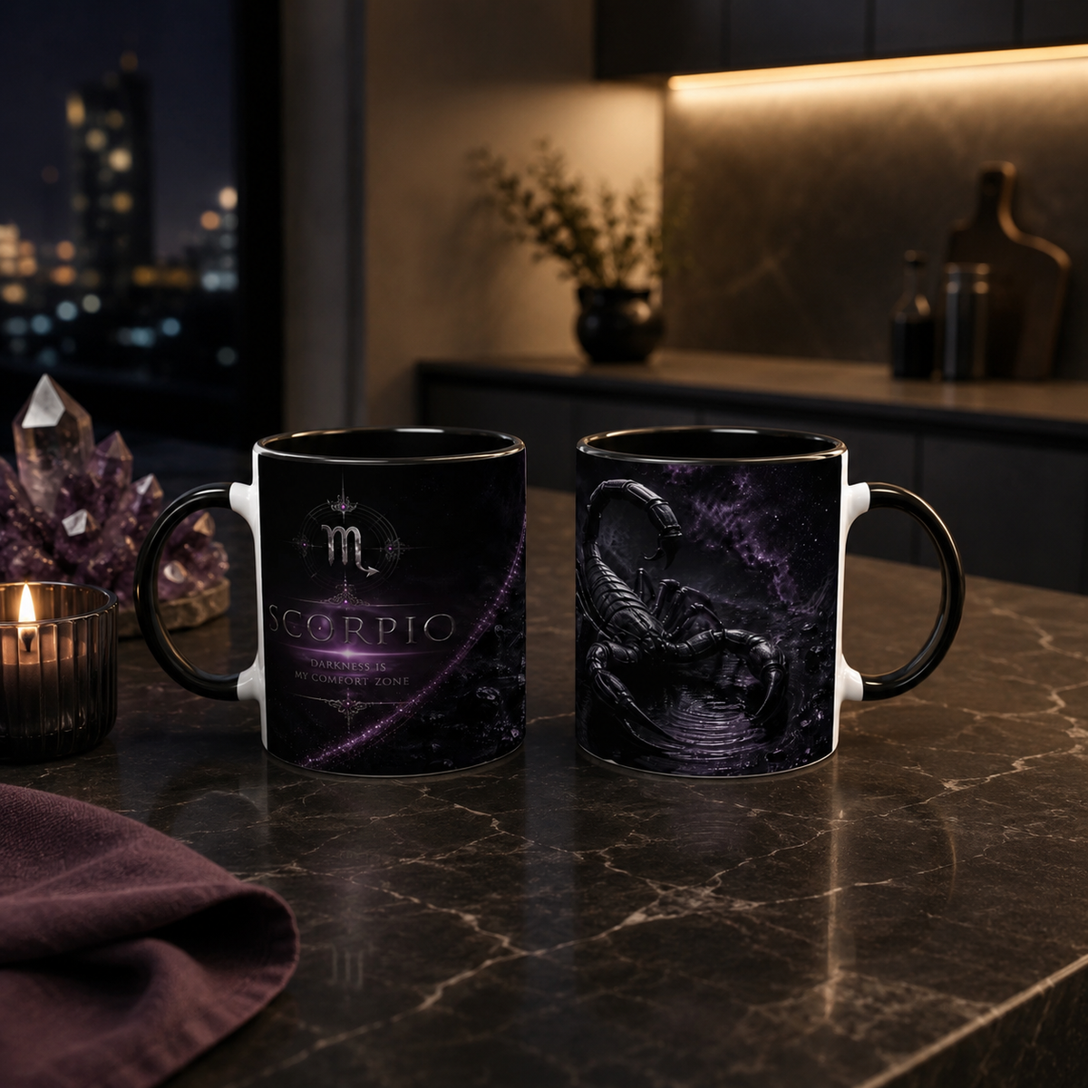 Scorpio Zodiac Mug – Dark Elegant  Ceramic  Coffee mug for Scorpios