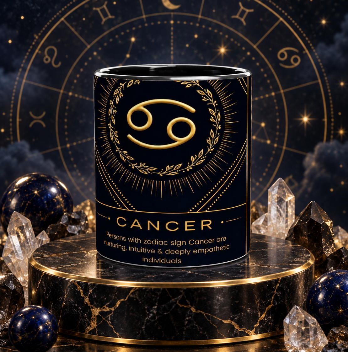 Cancer Zodiac Magic Mug - 11oz Reveal Design | Unique Gift for Astrology Lovers - White 11oz Ceramic Mug with Color Inside